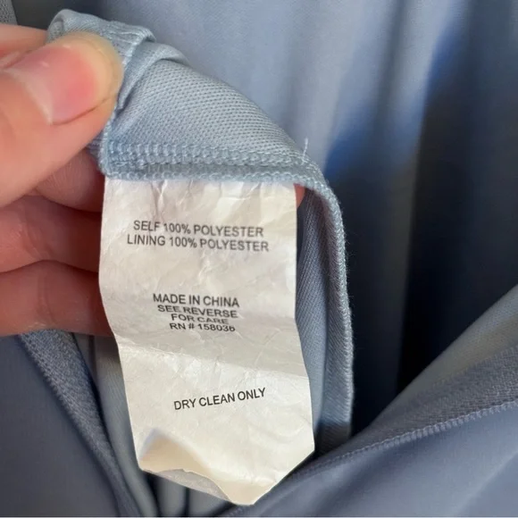 Birdy Grey Kaia Dress Chiffon Dusty Blue Maxi Dress Pockets Women’s Size Medium - Picture 13 of 13